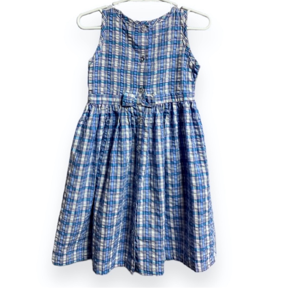 Good Kidz Girls Sleeveless Seersucker Plaid Dress Size 3T - Picture 5 of 11